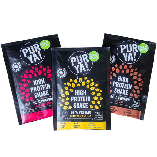 PurYa Vegansk proteinpulver - Prøvepakke - 3 smage