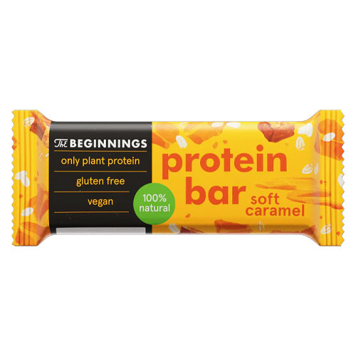 vegansk proteinbar med karamel - glutenfri proteinbar