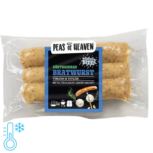 vegetariske pølser - vegansk bratwurst peas of heaven