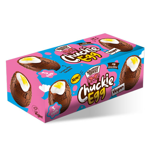 vegansk chokolade med fyld - chuckie eggs mummy meegz