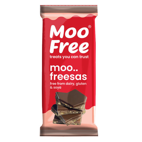 vegansk chokolade med puffs - moo free